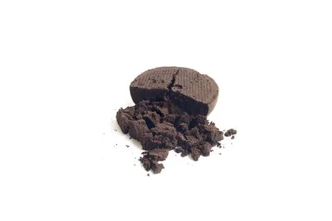 Coffee grounds on a white background Stockfoto's