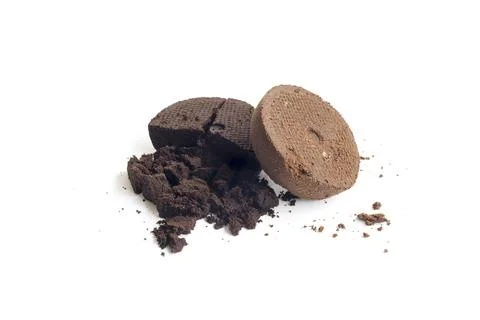 Coffee grounds on a white background Stockfoto's