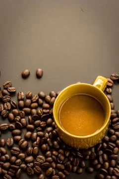 Coffee on grunge dark background Stock Photos