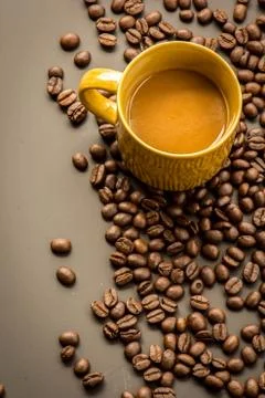 Coffee on grunge dark background Stock-Fotos