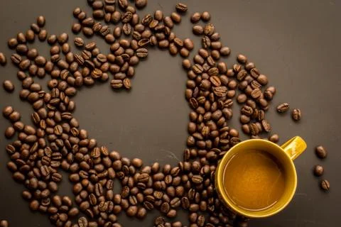 Coffee on grunge dark background Stock Photos