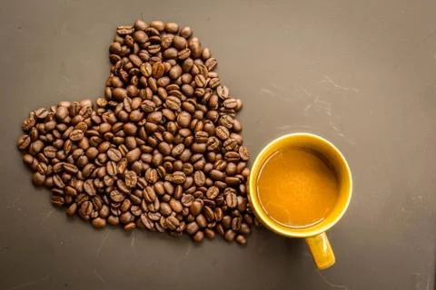Coffee on grunge dark background Stock Photos