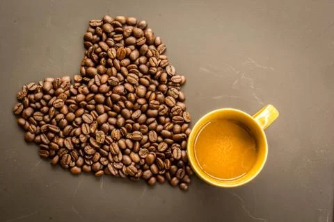 Coffee on grunge dark background Stock-Fotos
