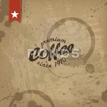 Coffee grunge retro background. vector, eps10 Stock Illustration