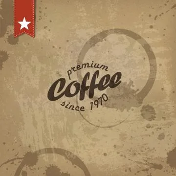 Coffee grunge retro background. vector, eps10 库存插图
