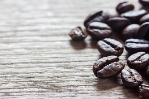 Coffee on grunge wooden background Stock Photos