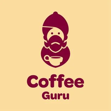 Coffee Guru Logo Illustrazione stock