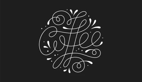Coffee. Hand-drawn lettering text Coffee Stock Illustration