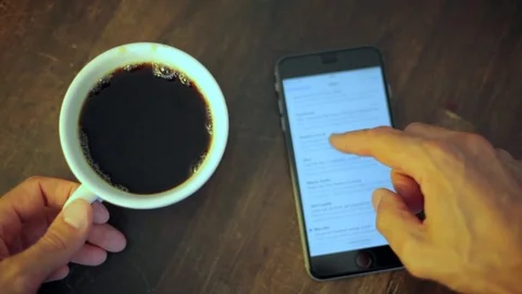 Coffee Hands iPhone Artistic Stock Footage 81843498
