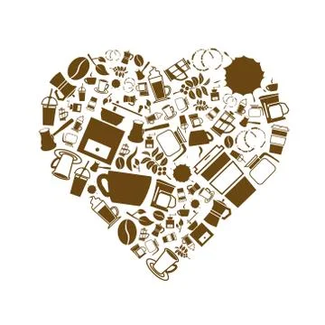 Coffee heart Stock Illustration
