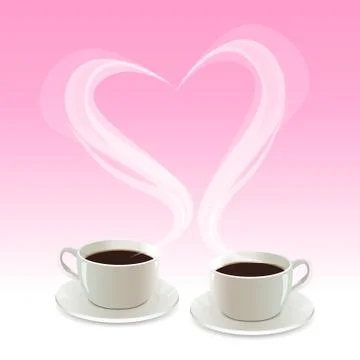 Coffee with heart 스톡 일러스트