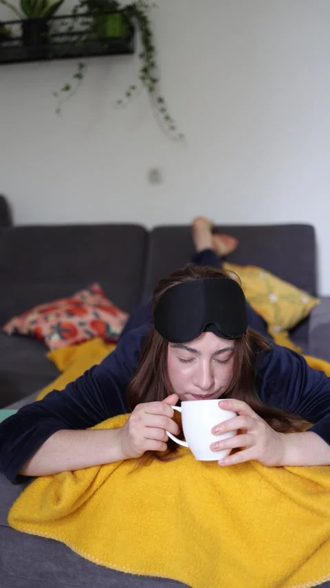 Coffee is her first step into the day Stock-Footage 340087204