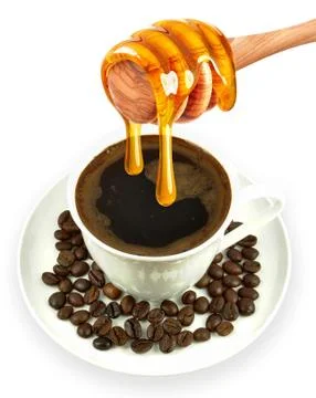 Coffee with honey Stock Photos