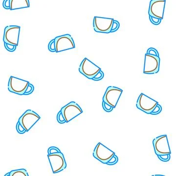 Coffee hot drink cup vector seamless pattern Stock Illustration