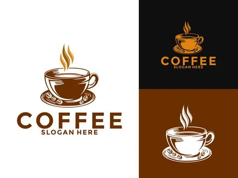 Coffee Hot Drink logo vector, Cafe Logo Design Template Stock Illustration