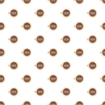 Coffee house cups vector seamless pattern repeating background イラスト素材