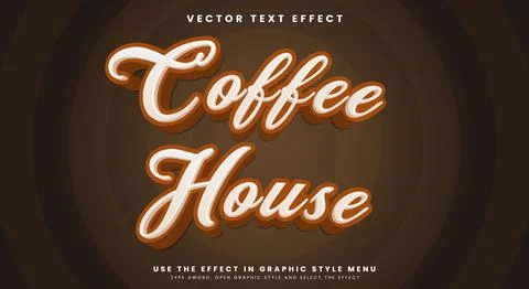 Coffee House editable text effect 스톡 일러스트