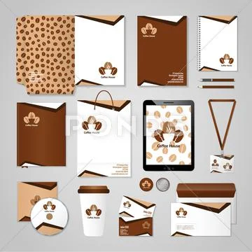 Coffee House Identity Stock Illustrationen