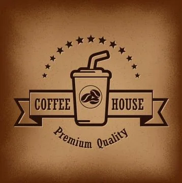 Coffee house label Stock Illustration