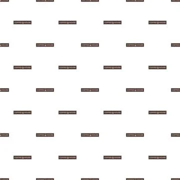 Coffee house logo pattern repeating seamless background Stock Illustration