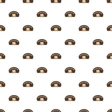 Coffee house logo repeat pattern for cafe branding Stock Illustration