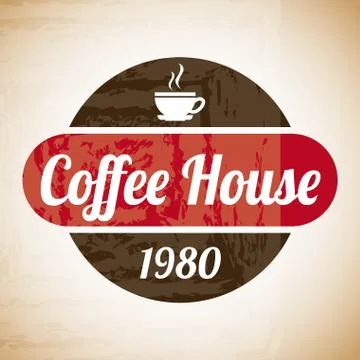 Coffee house  over bronze background vector illustration Stock Illustration