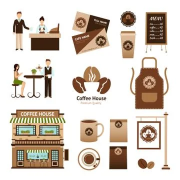 Coffee House Set Illustrazione stock