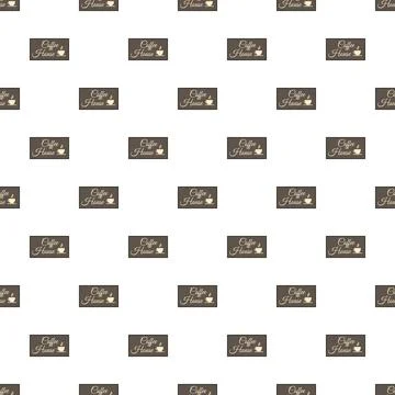 Coffee house sign pattern creating a seamless background Stock Illustration