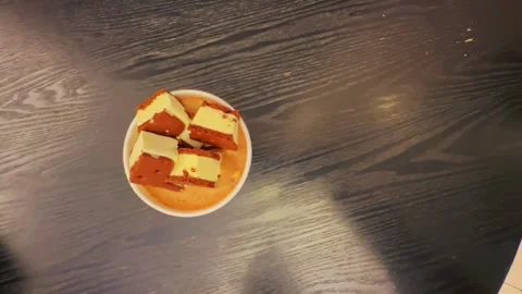 Coffee with ice cream inside and cafe in the backgroun Stock Footage 273109709
