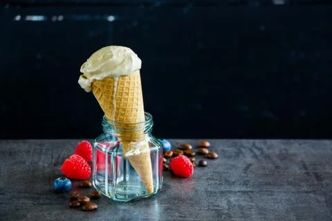 Coffee ice cream Stock Photos