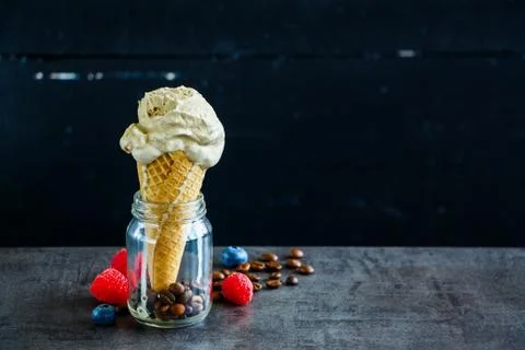 Coffee ice cream Stock Photos