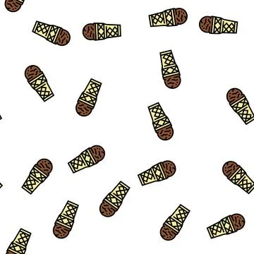 Coffee ice cream vector seamless pattern Illustrazione stock
