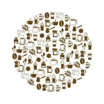 Coffee icon in circle Stock Illustration
