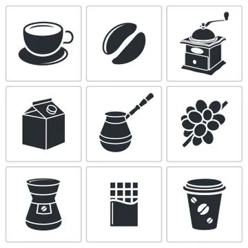 Coffee icon collection Stock Illustration