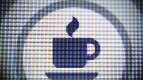 Coffee icon on computer screen Stock Footage 111447096