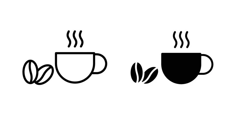 Coffee icon for design projects and web UI Stock Illustration