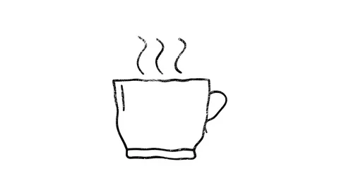 Coffee icon in hand draw style. Motion graphics Stock Footage 151544073