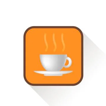 Coffee Icon Long Shadow Stock-Illustration