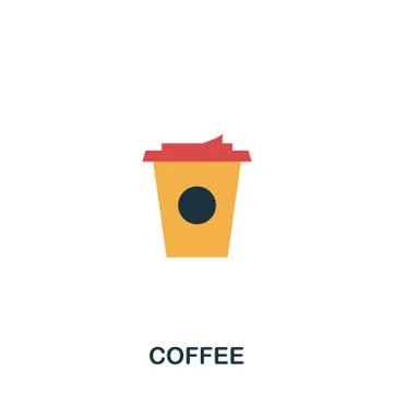 Coffee icon. Mobile apps, printing and more usage. Simple element sing Stock Illustration