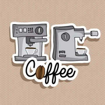 Coffee icon over beige background vector  illustration 스톡 일러스트