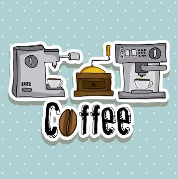 Coffee icon over blue background vector  illustration Stockillustratie
