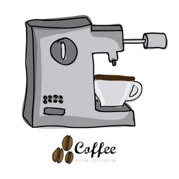 Coffee icon over white background vector  illustration Illustrazione stock