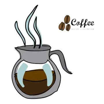 Coffee icon over white background vector  illustration Illustrazione stock