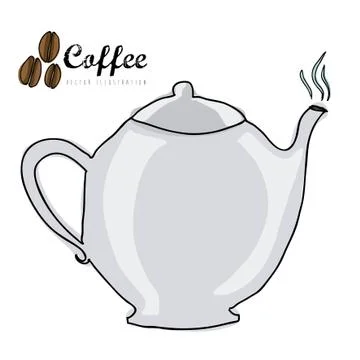 Coffee icon over white background vector  illustration Illustrazione stock