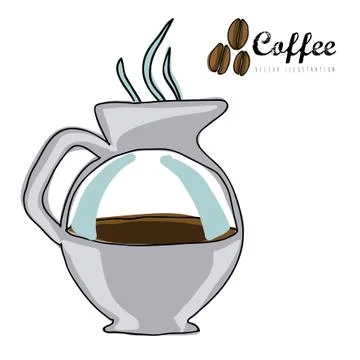 Coffee icon over white background vector  illustration Illustrazione stock