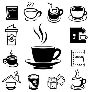 Coffee icon set 02 Stock Illustration