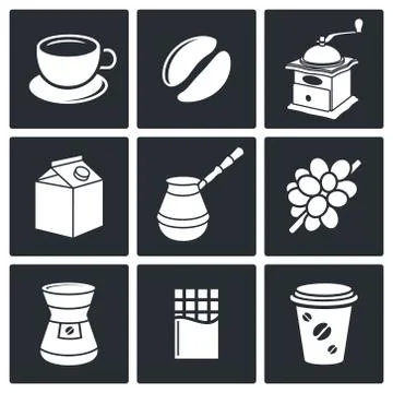 Coffee icon set Stock Illustration