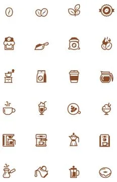 Coffee icon set Stock Illustration