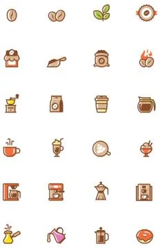 Coffee icon set Stock Illustration