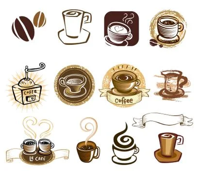 Coffee icon set Stock Illustration